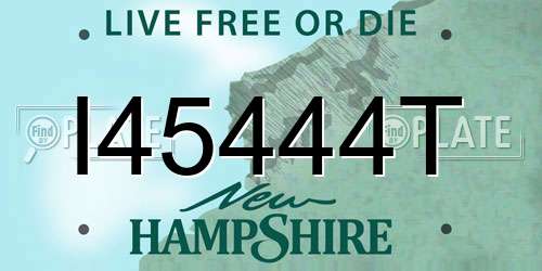 I45444T New Hampshire License Plate