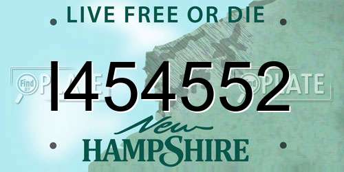 I454552 New Hampshire License Plate