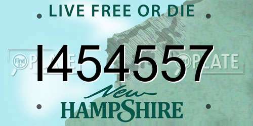 I454557 New Hampshire License Plate