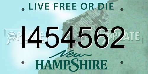 I454562 New Hampshire License Plate