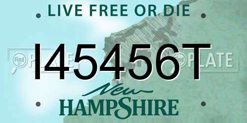 I45456T New Hampshire License Plate