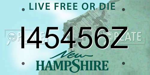 I45456Z New Hampshire License Plate