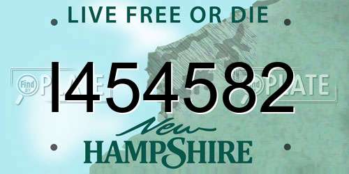 I454582 New Hampshire License Plate