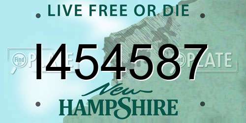 I454587 New Hampshire License Plate