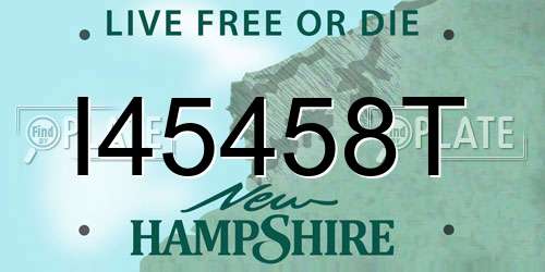I45458T New Hampshire License Plate