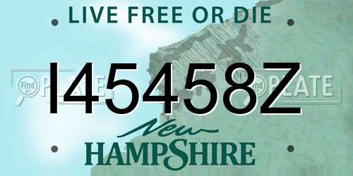 I45458Z New Hampshire License Plate