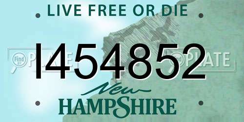 I454852 New Hampshire License Plate