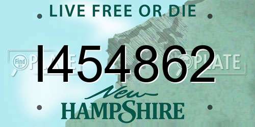 I454862 New Hampshire License Plate