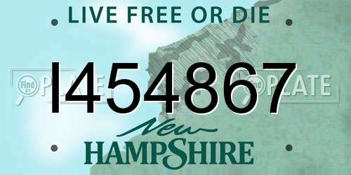 I454867 New Hampshire License Plate