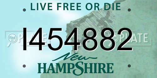 I454882 New Hampshire License Plate