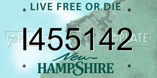 I455142 New Hampshire License Plate