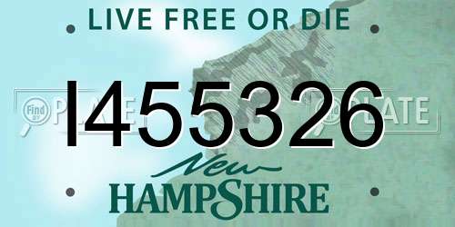 I455326 New Hampshire License Plate