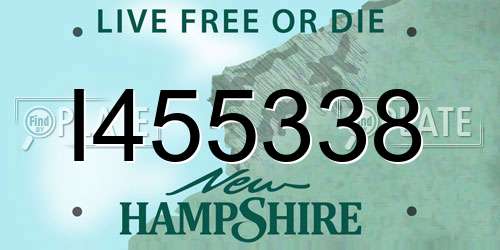 I455338 New Hampshire License Plate