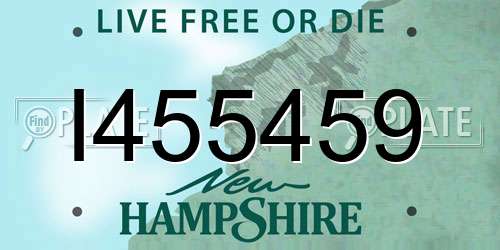 I455459 New Hampshire License Plate