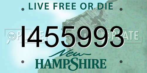 I455993 New Hampshire License Plate
