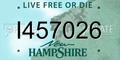 I457026 New Hampshire License Plate