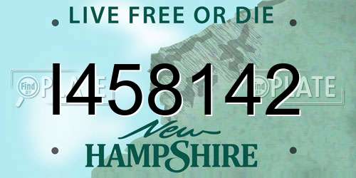 I458142 New Hampshire License Plate