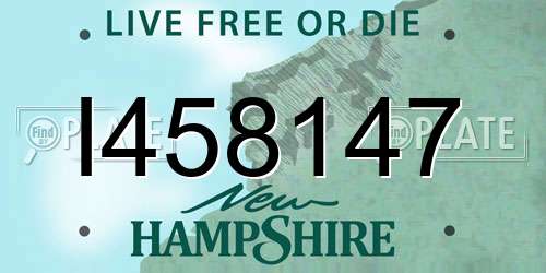 I458147 New Hampshire License Plate