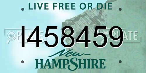 I458459 New Hampshire License Plate