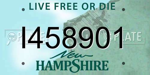 I458901 New Hampshire License Plate