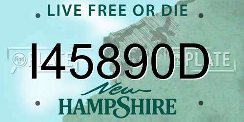 I45890D New Hampshire License Plate