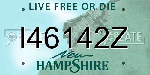I46142Z New Hampshire License Plate