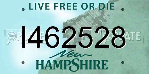 I462528 New Hampshire License Plate