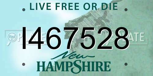 I467528 New Hampshire License Plate