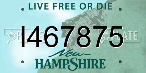 I467875 New Hampshire License Plate