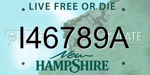 I46789A New Hampshire License Plate