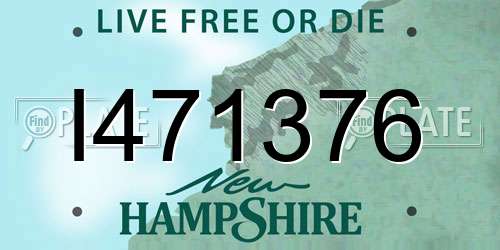 I471376 New Hampshire License Plate
