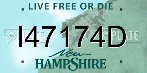I47174D New Hampshire License Plate