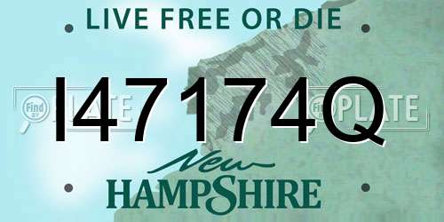 I47174Q New Hampshire License Plate