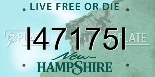 I47175I New Hampshire License Plate