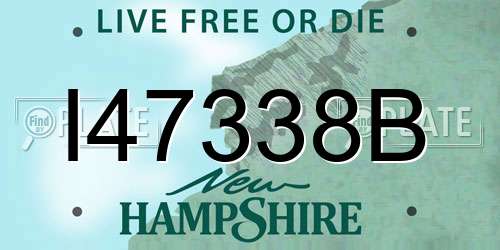 I47338B New Hampshire License Plate