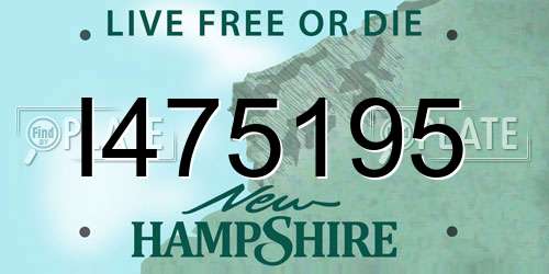I475195 New Hampshire License Plate
