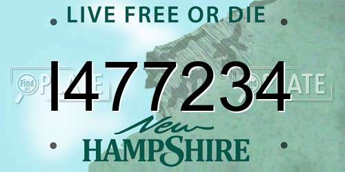 I477234 New Hampshire License Plate