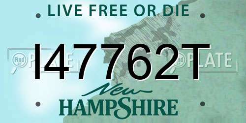 I47762T New Hampshire License Plate
