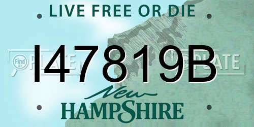I47819B New Hampshire License Plate