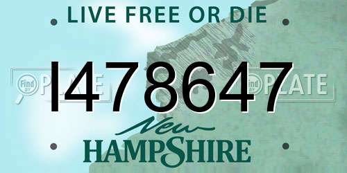 I478647 New Hampshire License Plate