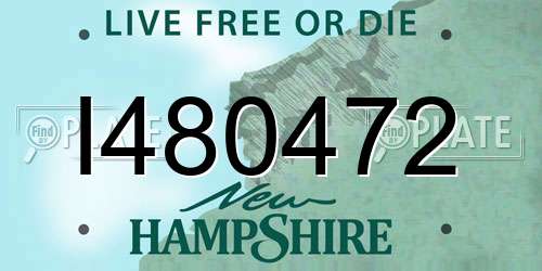 I480472 New Hampshire License Plate