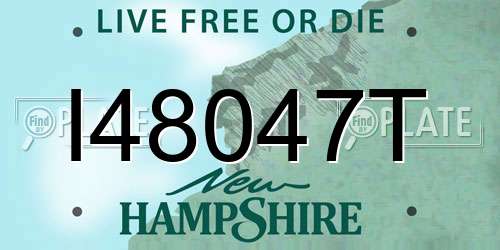 I48047T New Hampshire License Plate