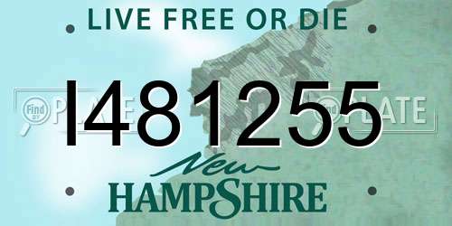 I481255 New Hampshire License Plate