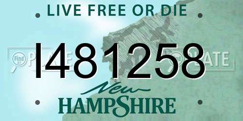 I481258 New Hampshire License Plate