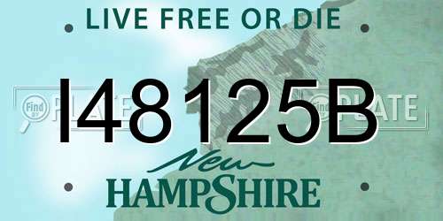 I48125B New Hampshire License Plate