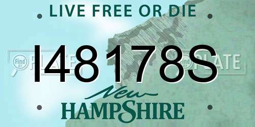 I48178S New Hampshire License Plate