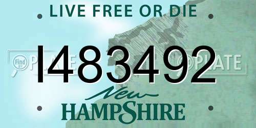 I483492 New Hampshire License Plate