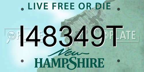 I48349T New Hampshire License Plate
