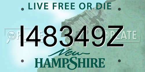 I48349Z New Hampshire License Plate