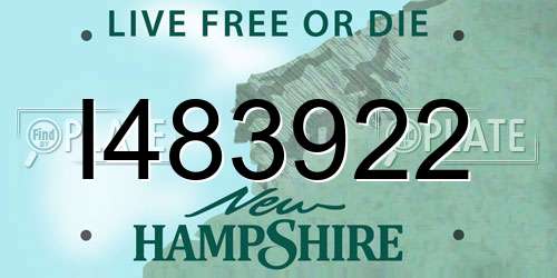 I483922 New Hampshire License Plate